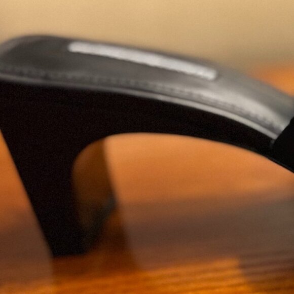 Charles David HARLEY LEATHER OPEN TOE HEEL SANDALS in Black Size 8.5 - Picture 6 of 12